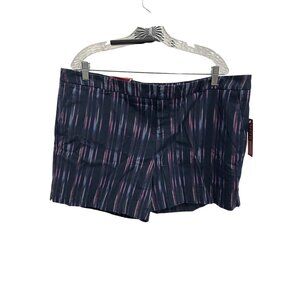 Merona NWT Womens Deep Purple Striped Cotton Casual Shorts SZ 18